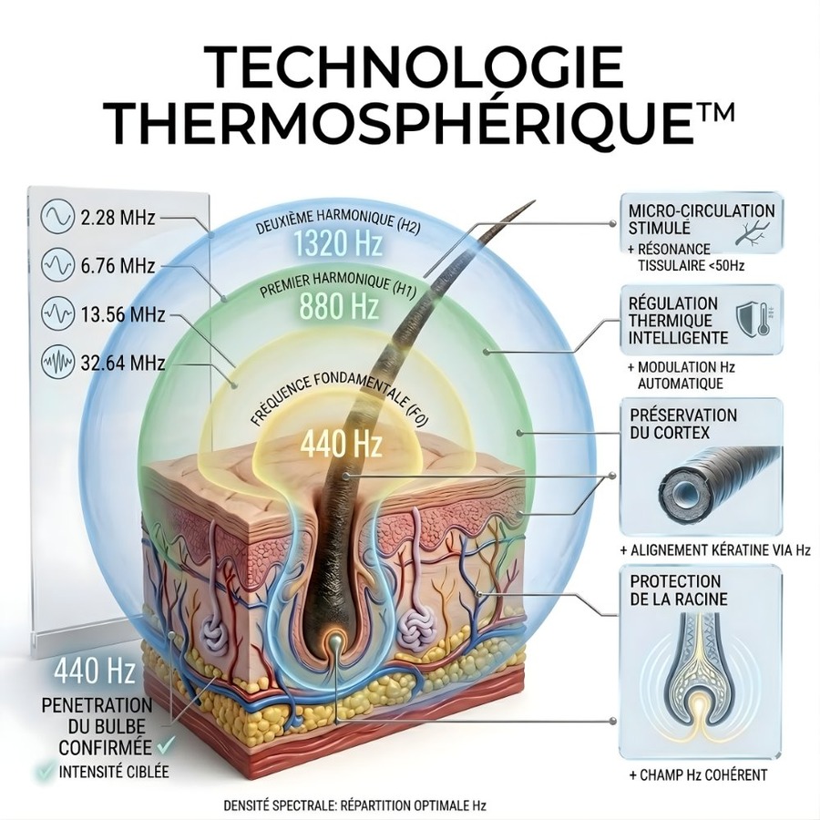Technologie ThermoSphérique™ Épilise 4 fréquences follicule pileux